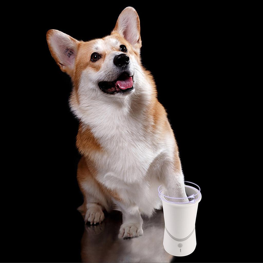 Автоматическая щетка для мытья лап собаки, мягкая щетина, низкий уровень шума, аккумуляторная, съемная чашка для мытья лап питомца для кошек