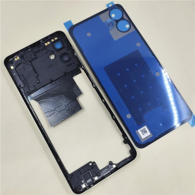 + Full Housing For Samsung Galaxy A06 Middle Frame + Battery Cover Back Rear Housing Case With Camera Lens