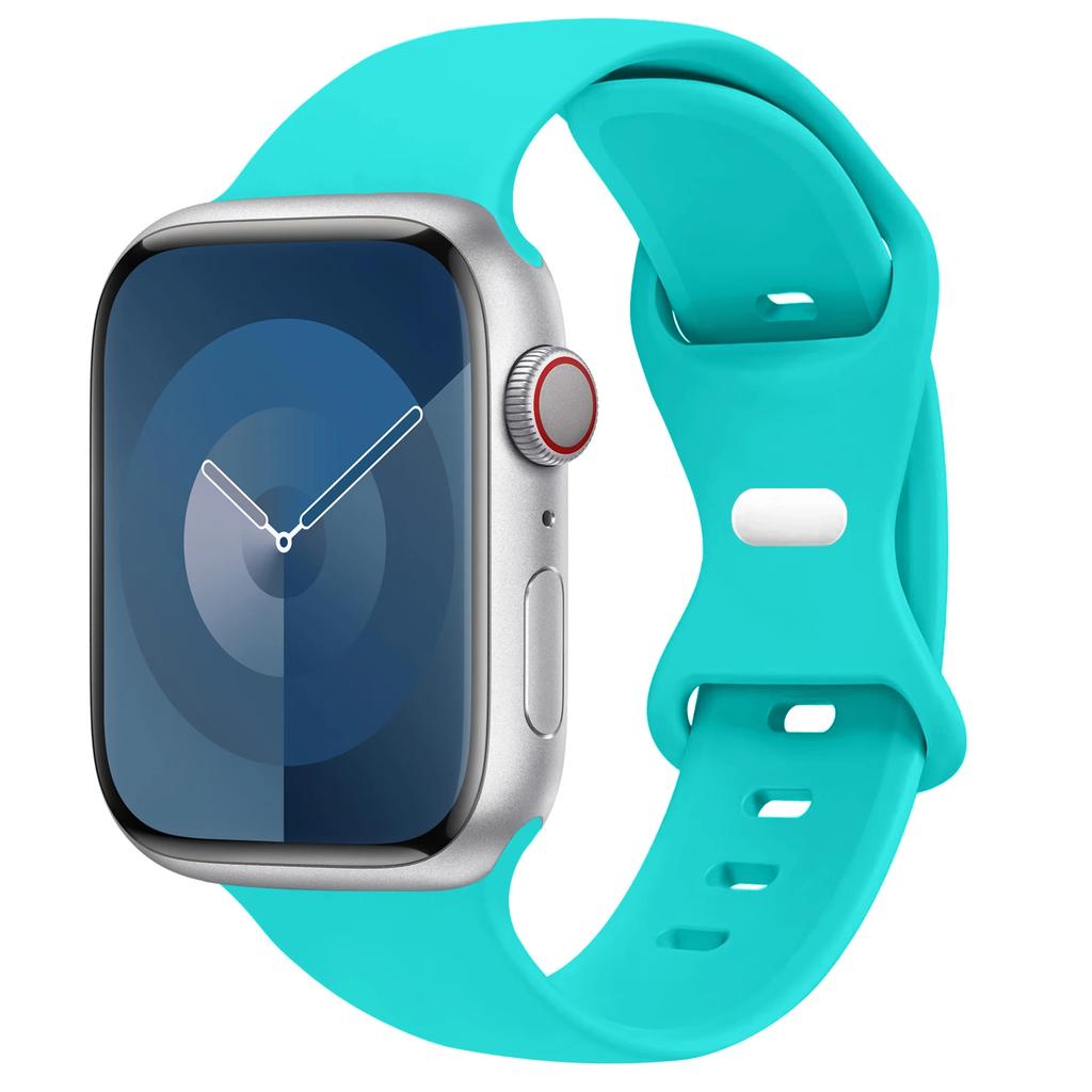 Силиконовый ремешок для Apple Watch 44 мм 45 мм 41 мм 40 мм 49 мм 42 мм 38 мм 46 мм, спортивный браслет для iWatch Series Ultra 2 SE 10 9 8 7 6 5