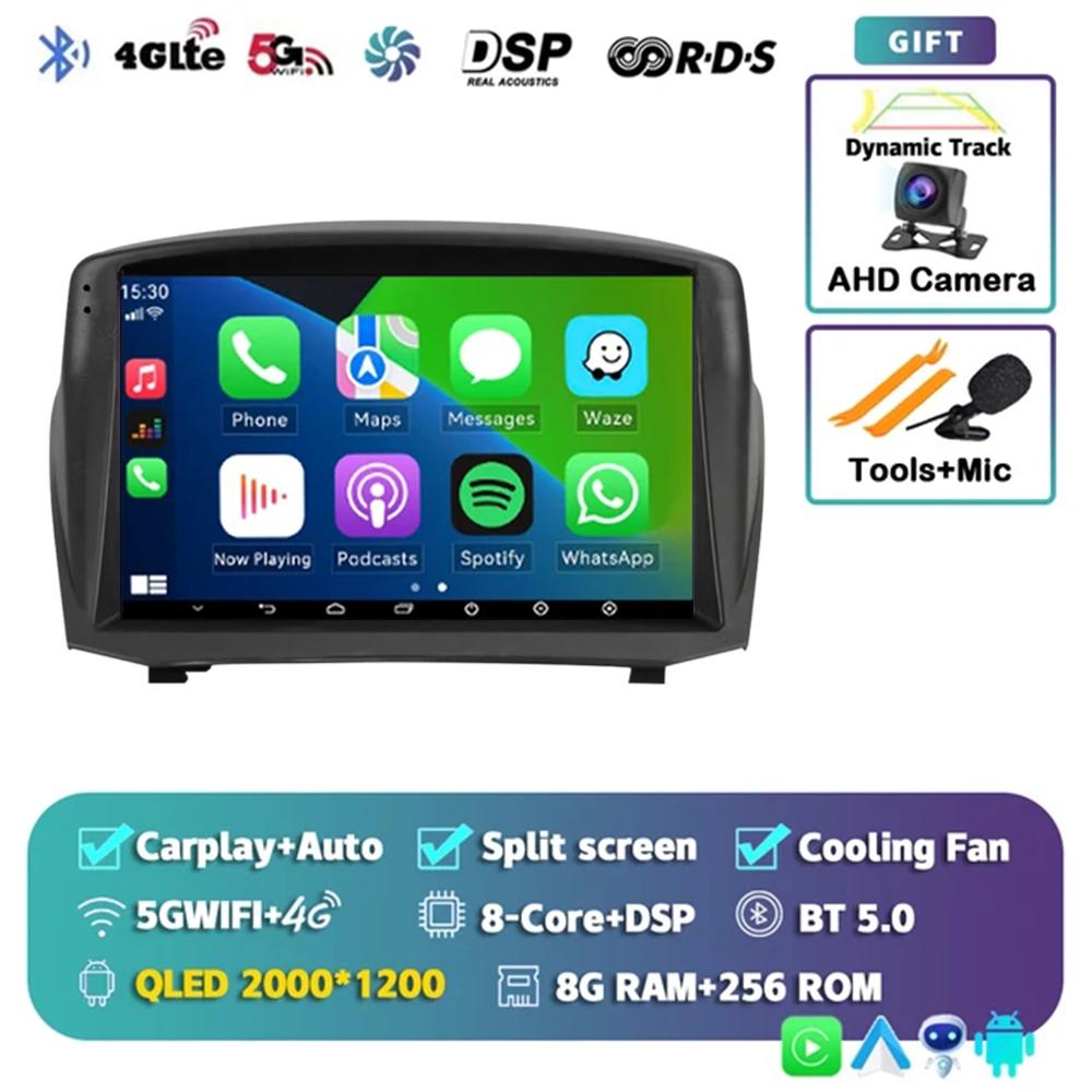 Автомагнитола Android 14 для Ford Fiesta Mk 6 2009 - 2018 2 DIN Навигация GPS Carplay Авторадио Стерео Мультимедийный Головной Блок 5G LET WIFI