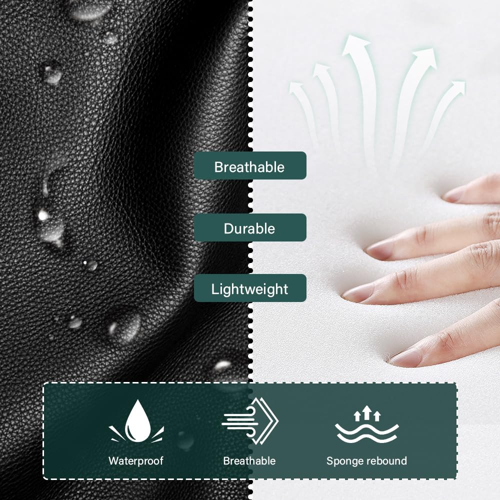 BFTOU Black Square Minimalist Swivel Stool with Wheels Work Spa Shop Massage Height Adjustable and Rolling Stool Chair with Backrest Cost-Effective