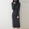Women Sweater Dress 100% Wool Knit Long Pullover Winter Jumpers Wool Long Dress Female