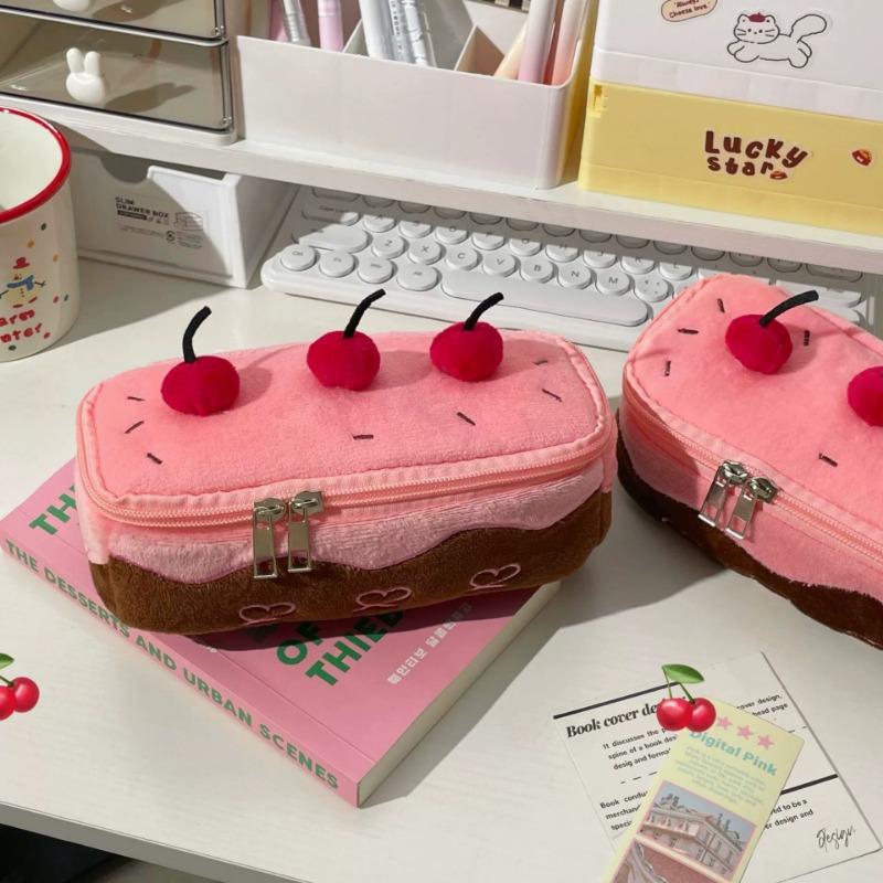 Пенал для карандашей Sweet Cherry для детей и девочек, американский десерт, вишня, канцелярская сумка, большая вместимость, сумка для ручек, школьные принадлежности