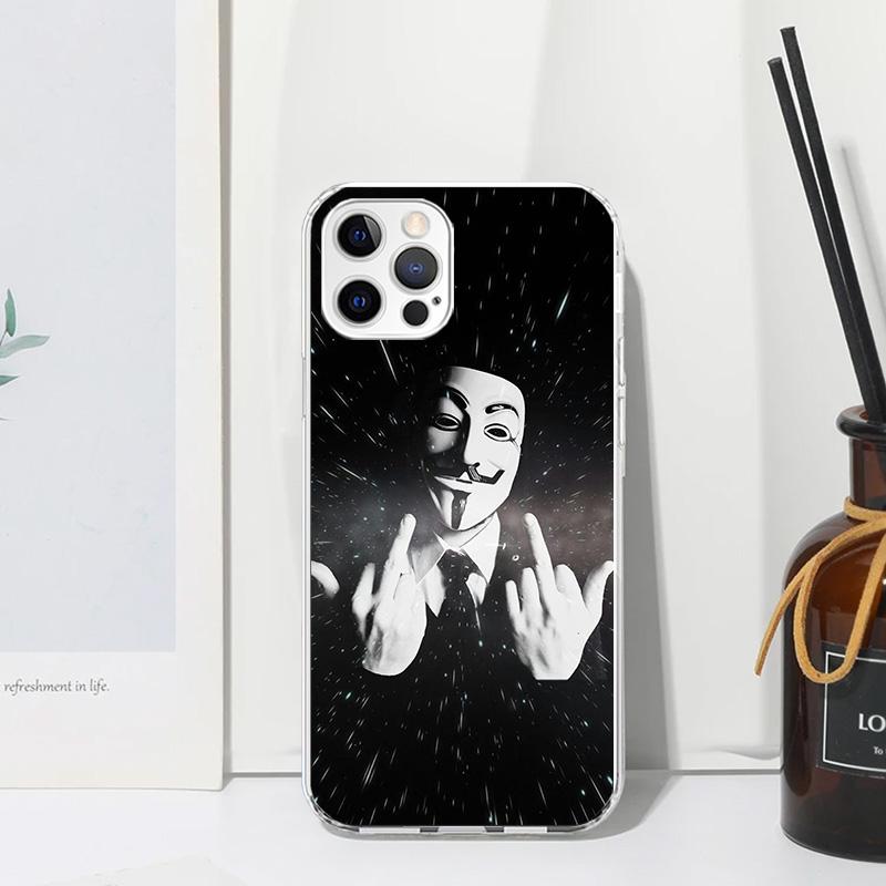 Анонимная маска V Чехол для телефона Для iPhone 17 Air 16 15 Plus 16E 14 Pro Max 13 Mini 12 11 7 8 SE Fundas Мягкая задняя крышка 17 Air 16 15