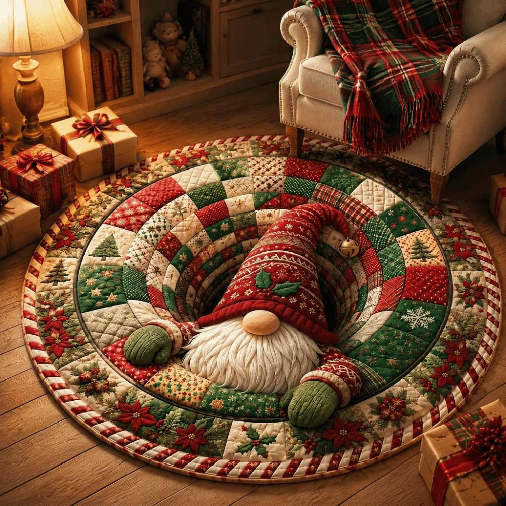 3D Special-shaped Christmas Round Carpet Imitation Cashmere Bedroom Door Mat Home Decor
