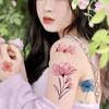 10 Pcs 3D Watercolor Lavender Flower Temporary Tattoos For Women Body Art Arm Fake Adults Tattoosticker Waterproof Girls Tatoos