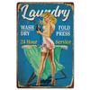 Hisun Tin Sign HD Tin Sign Vintage Laundry Room Decor Retro Metal Tin Sign Set for Home Wall Decor