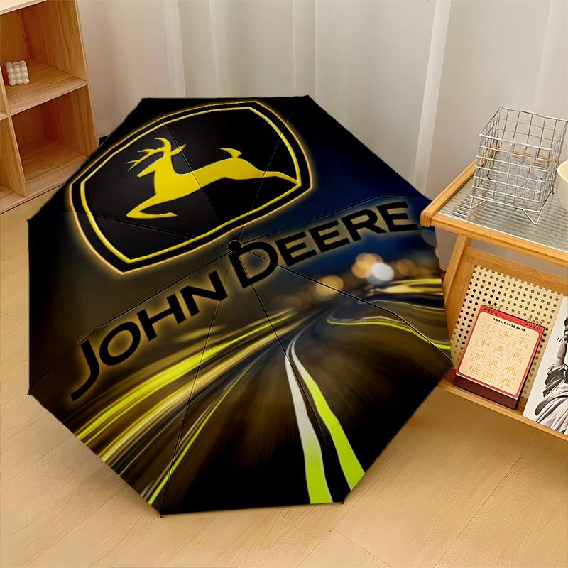 John deere Печать 8?Автоматический зонт с ребрами, ветрозащитный, легкий, складной, для путешествий на открытом воздухе