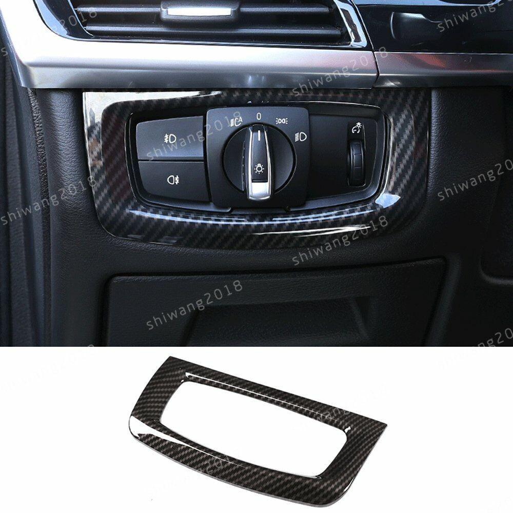 Carbon Fiber Headlight Switch Button Cover Trim For BMW X5 F15 X6 F16 2014-2018
