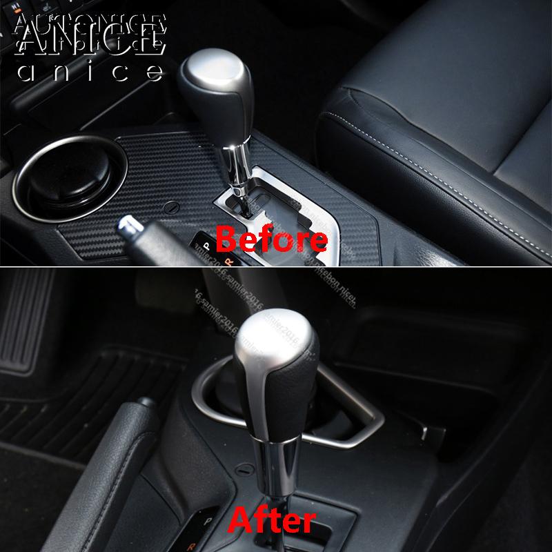 RED Carbon Fiber Color Interior Gear Shift Knob Decorator Cover Fit for Toyota Rav4 Corolla Camry Yaris Vios