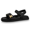 Louis Vuitton Кожаные пляжные сандалии Sunset женские черные 1ABW6U