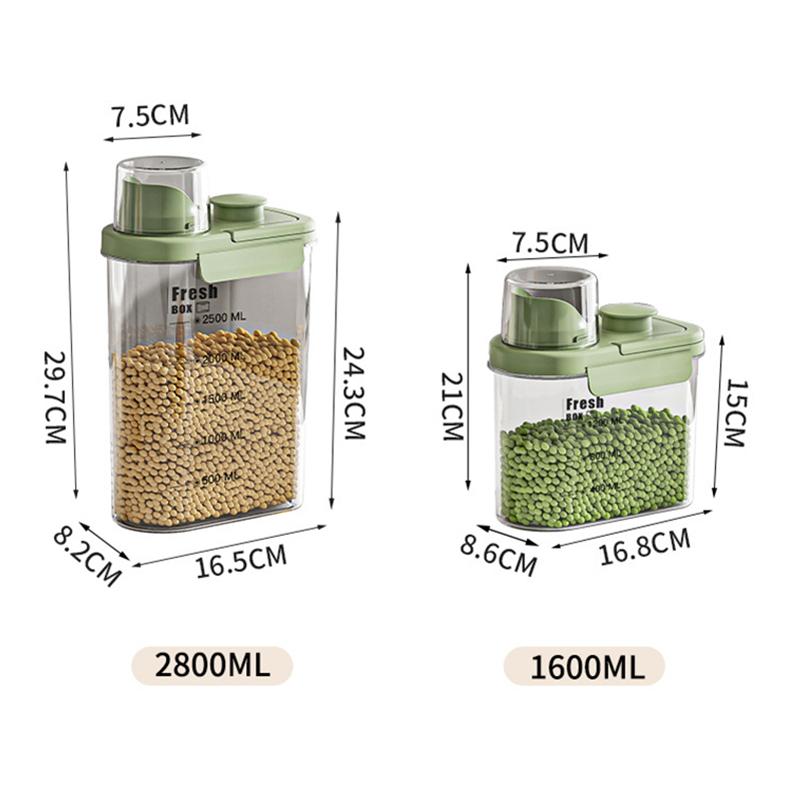 Зерновые герметичные банки пластиковые контейнеры для хранения продуктов питания прозрачные влагостойкие ведра для риса диспенсер для хлопьев для кухонного органайзера
