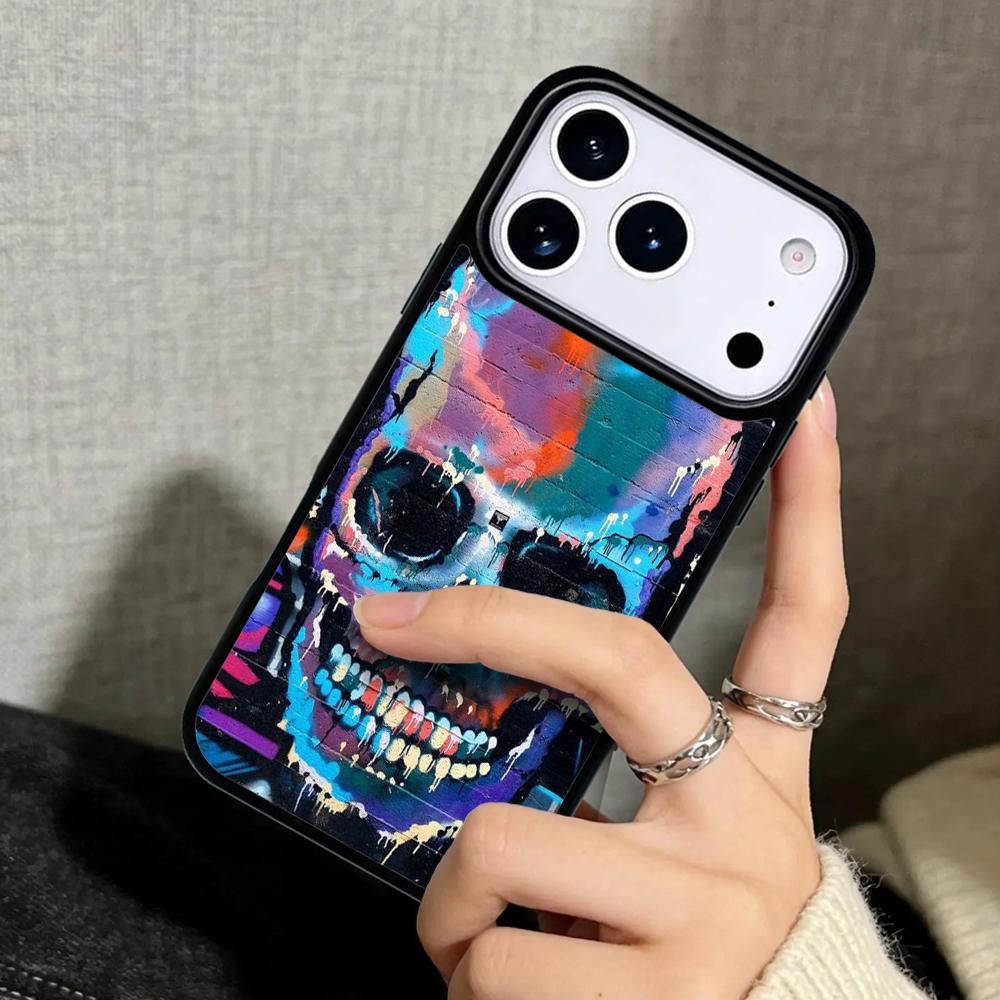Чехол Case для iPhone 17 Air 16 Pro Max 15 Plus 11 13 Mini 14 12 Задняя крышка телефона Граффити