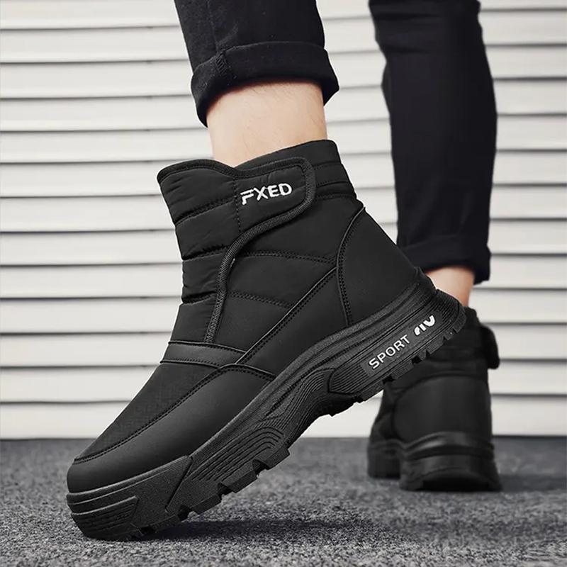 Зимние мужские ботинки, новые толстые зимние ботинки, плюс бархатные теплые боковые молнии для улицы, повседневные короткие ботинки, устойчивые к холоду, мужские хлопковые ботинки