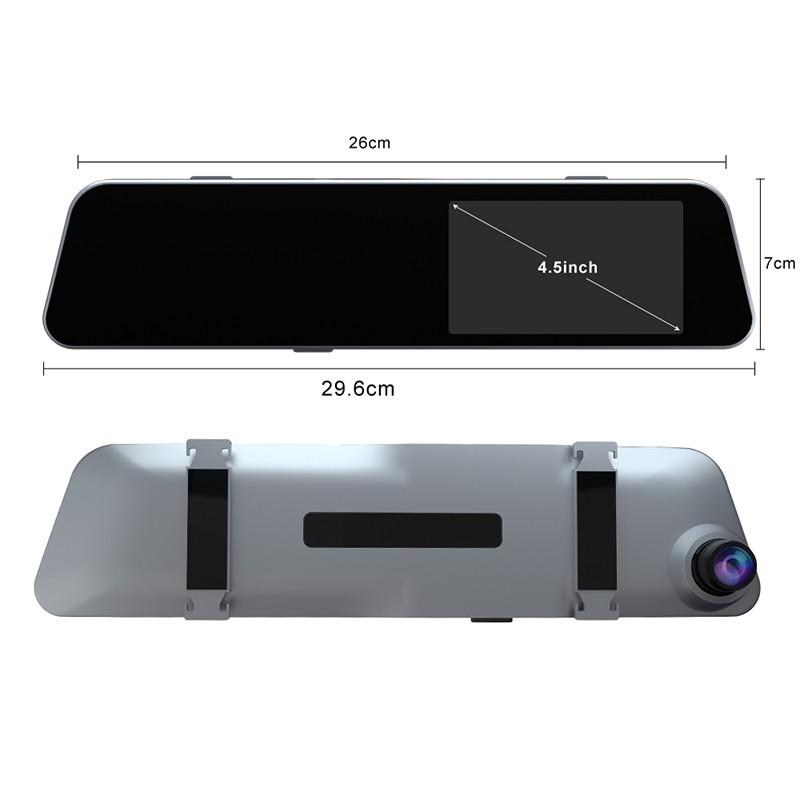4.5 Inch Touch Screen Driving Recorder Dashboard Camera 1080P DVRs Rearview Mirror Cam Starlight 5MP Video Recorder Night Vision Dash Cam