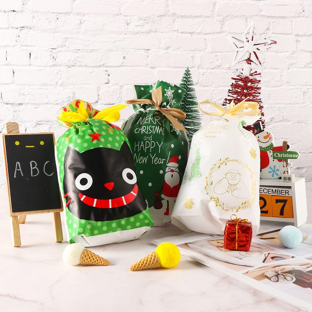 Pastry Tool Santa Claus Cookies Handmade Soap Gift Bags Christmas Decor Candy Package Drawstring