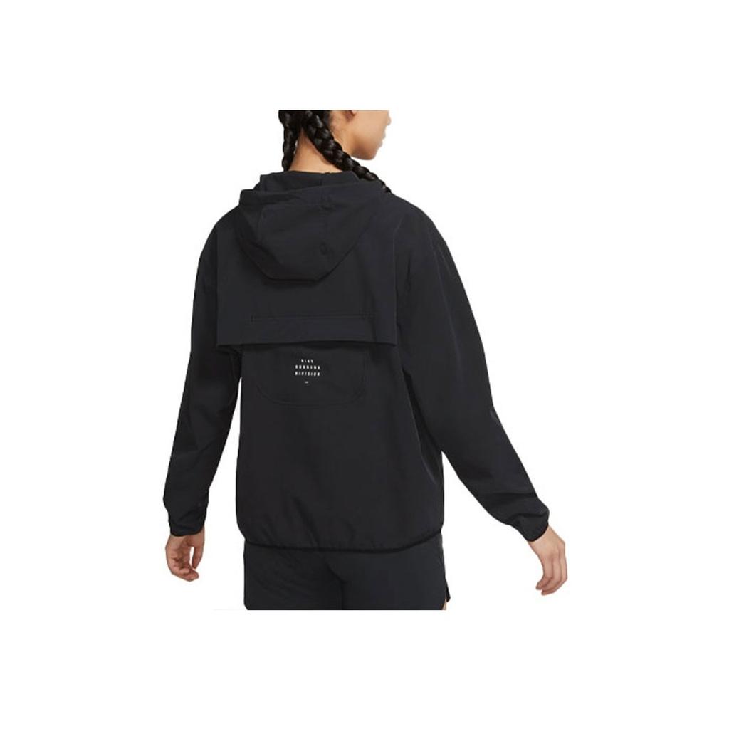 Nike Пуловер со светоотражающим логотипом Run Division и складным капюшоном Женская куртка черная DD5394-010