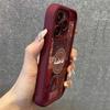 Богемный Песчаник Паз Глаз Тигра Винно-Красный Чехол для iPhone 15/16/17