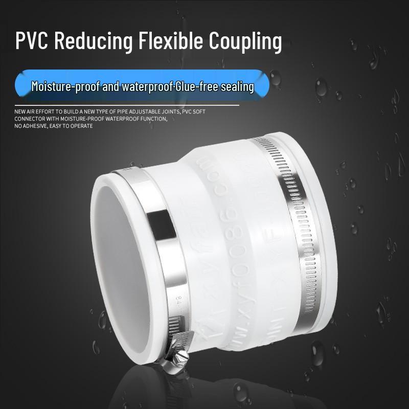 Air System Duct Fan Adapter: Large to Small Soft PVC Connection, 100 to 75