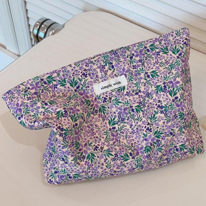 Большая вместительная винтажная косметичка с цветочным принтом, косметичка для хранения для женщин и девочек, дорожный органайзер, сумка для туалетных принадлежностей, косметичка для стирки