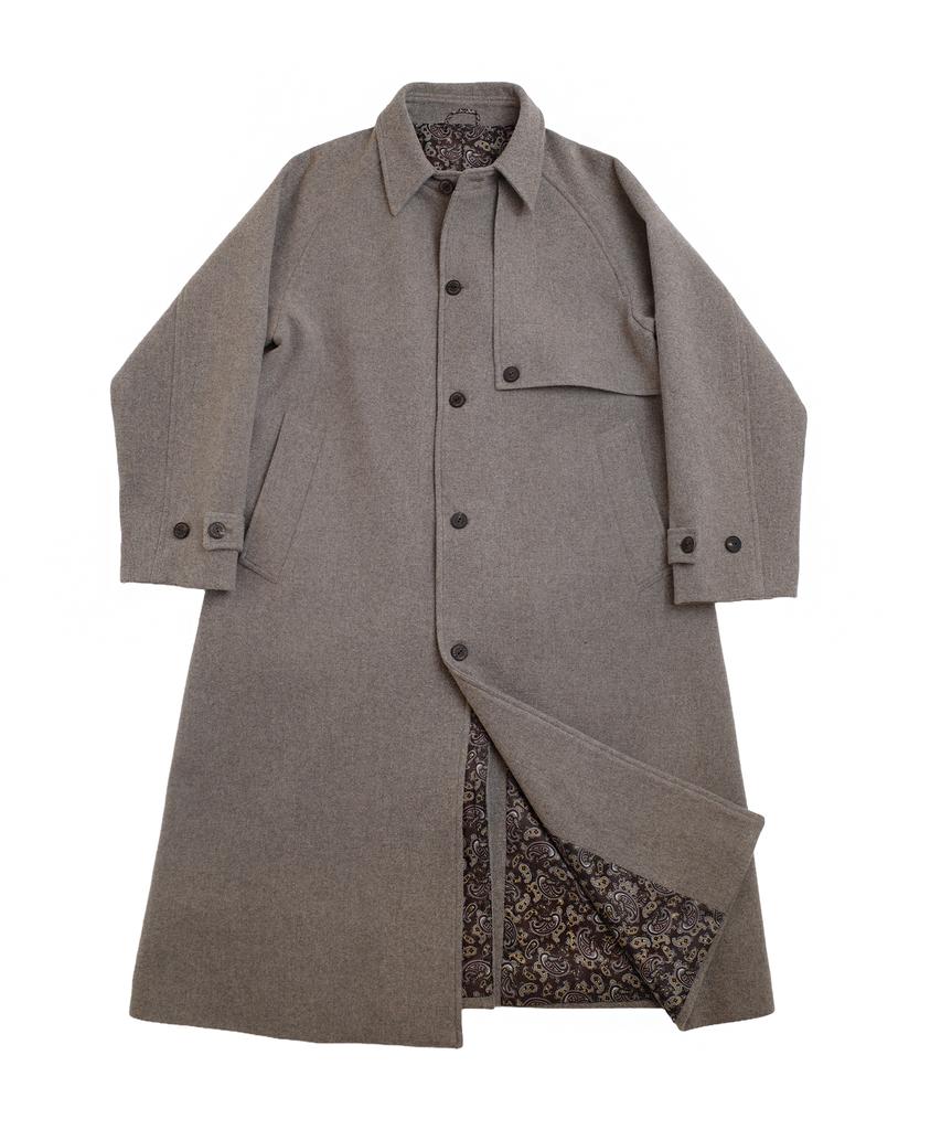 A Nothing Pure-Wool 90 Balmacaan Coat (Khaki Beige)