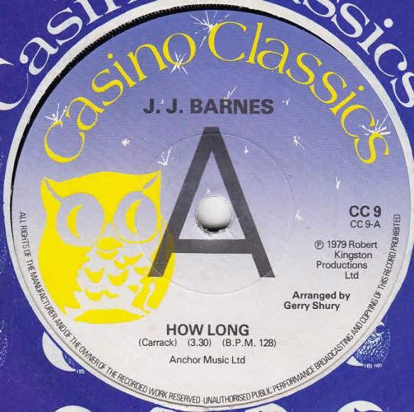 7-дюймовая пластинка J. J. BARNES / ALL NIGHT BAND - How Long / I Can't Seem To Hold You CC9 Casino Classics 1979 Великобритания Соул/Фанк Б/у