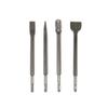 4Pcs Round Shank Hammer Drill Bit Pointed /Flat Bit Rotary Hammer Gouge Set  Tile Slotting