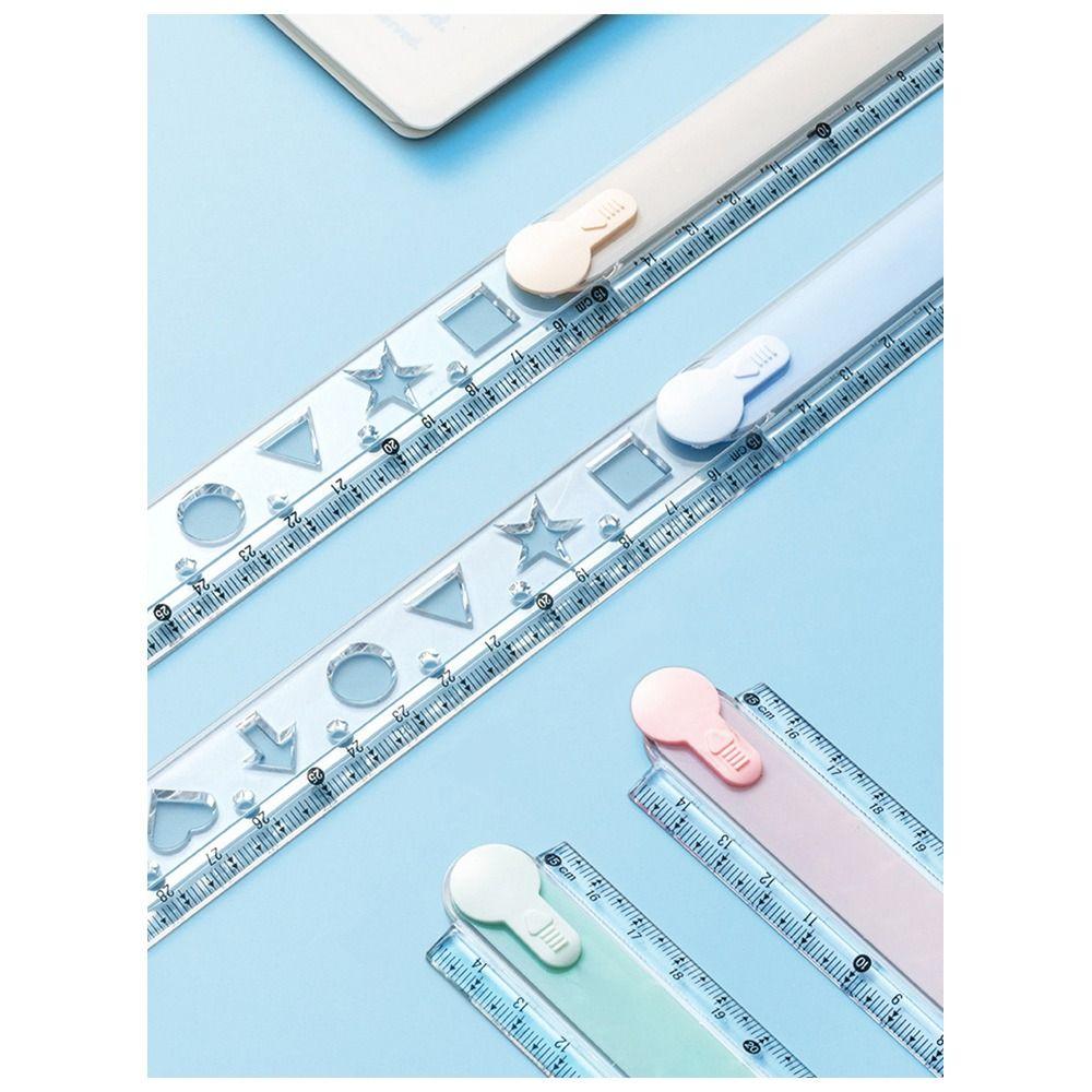 Clear Scale Straight Ruler 30CM Geometric Drawing Ruler Durable Foldable Ruler Students
