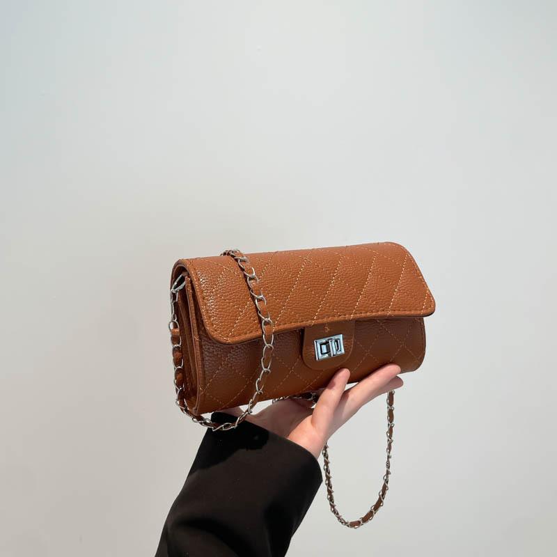 Новая красивая повседневная универсальная модная текстурная женская сумка через плечо, сумка-мессенджер, сумка на цепочке с ромбами