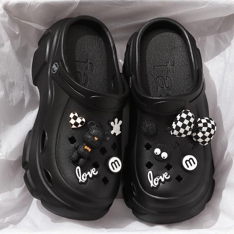 Женские летние 2024 года нескользящие пляжные сандалии Baotou на толстой подошве