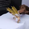 Gold Wheat Head Brooch for Women Imitaiton Pearl Crystal Women's Brooches Autumn Metal Pins for Clothing