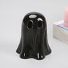 Ceramic Ghost Light Up Decor Small White Ghost Figurine LED Halloween Ghost Tabletop Ornament for Indoor Home Decor