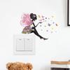 Shangyi Butterfly Flower Fairy Wall Sticker - Self-Adhesive Decoration for Living Room & Bedroom Switches