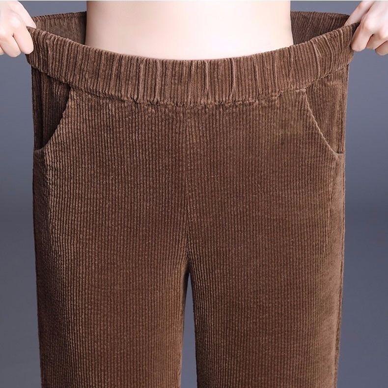 Женские шерстяные брюки, зимние толстые теплые кашемировые брюки, вельветовые женские однотонные свободные брюки