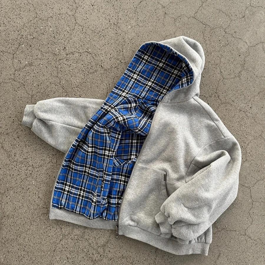 RogueWave Korean Dark Simple Wear On Both Sides Zip Up Sweatshirts New Popular Necessary Breathable Solid Long-Sleeves Aesthetic Clothes