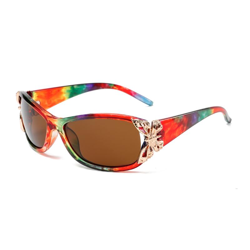 Модные женские солнцезащитные очки с градиентным декором в виде бабочек, трендовые для вождения, с защитой от УФ-лучей, Y2K, новинка, популярные пляжные солнцезащитные очки