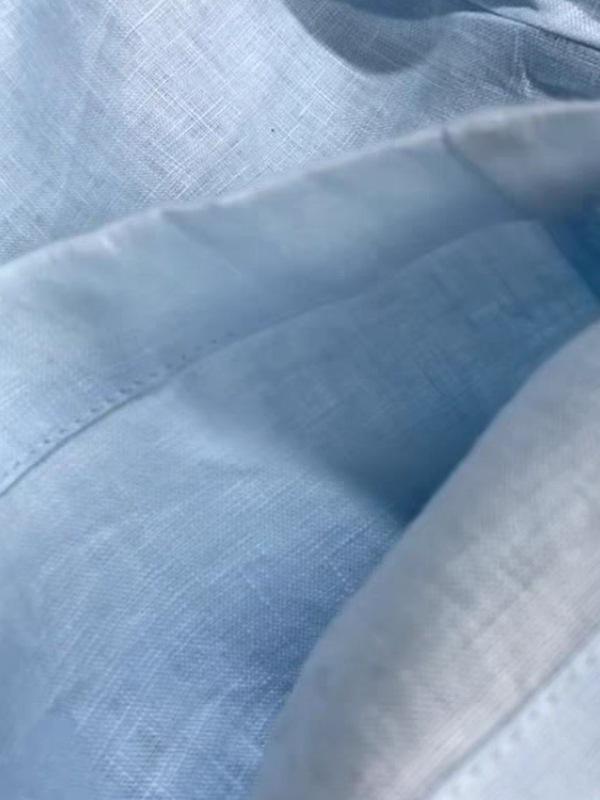 Highly Recommended: Women's Light Blue Tencel Linen Wide-Leg Summer Pants - Minimalist, Breathable, and Cool.