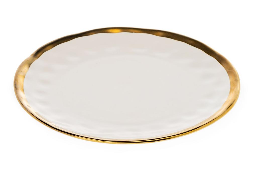 Zestaw Ośmiu Talerzy Lissa White Gold