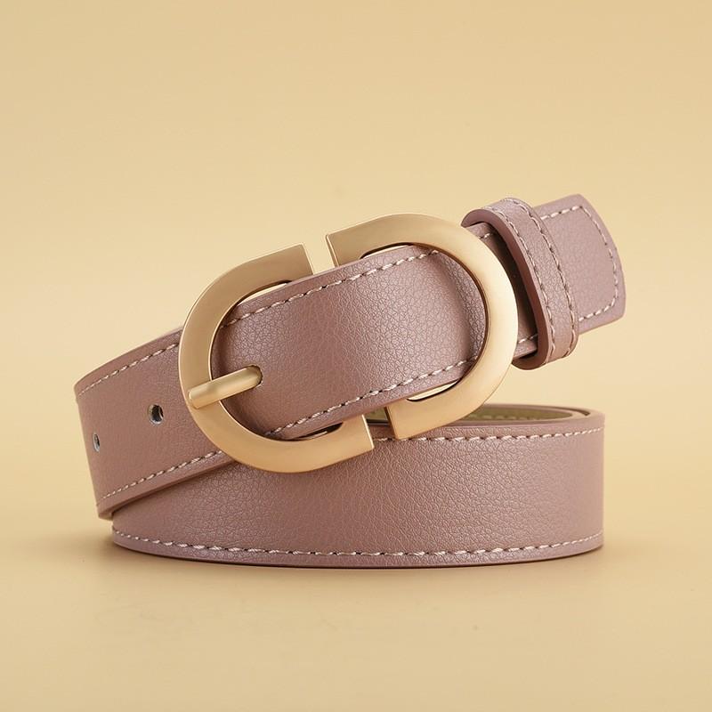 Женский ремень Trend Gold Oval Buckle Belt Casual Versatile Belt Pu Belt Cheap Belt Para With Jeans, Gift For Mother or Girl