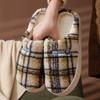 Patterned Home Cotton Slippers Women's Autumn and Winter Warm Cotton Mops Indoor and Outdoor Couple Slippers Plush Confinement Cotton Shoes