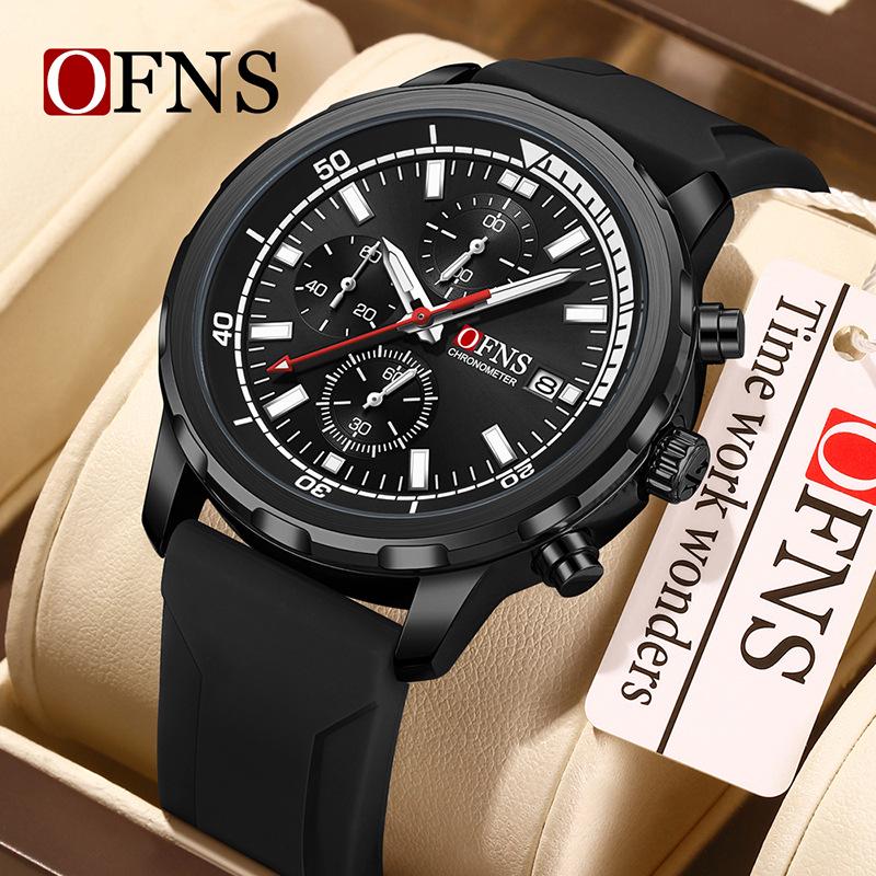 Мужские водонепроницаемые светящиеся кварцевые часы-хронограф Oufanni