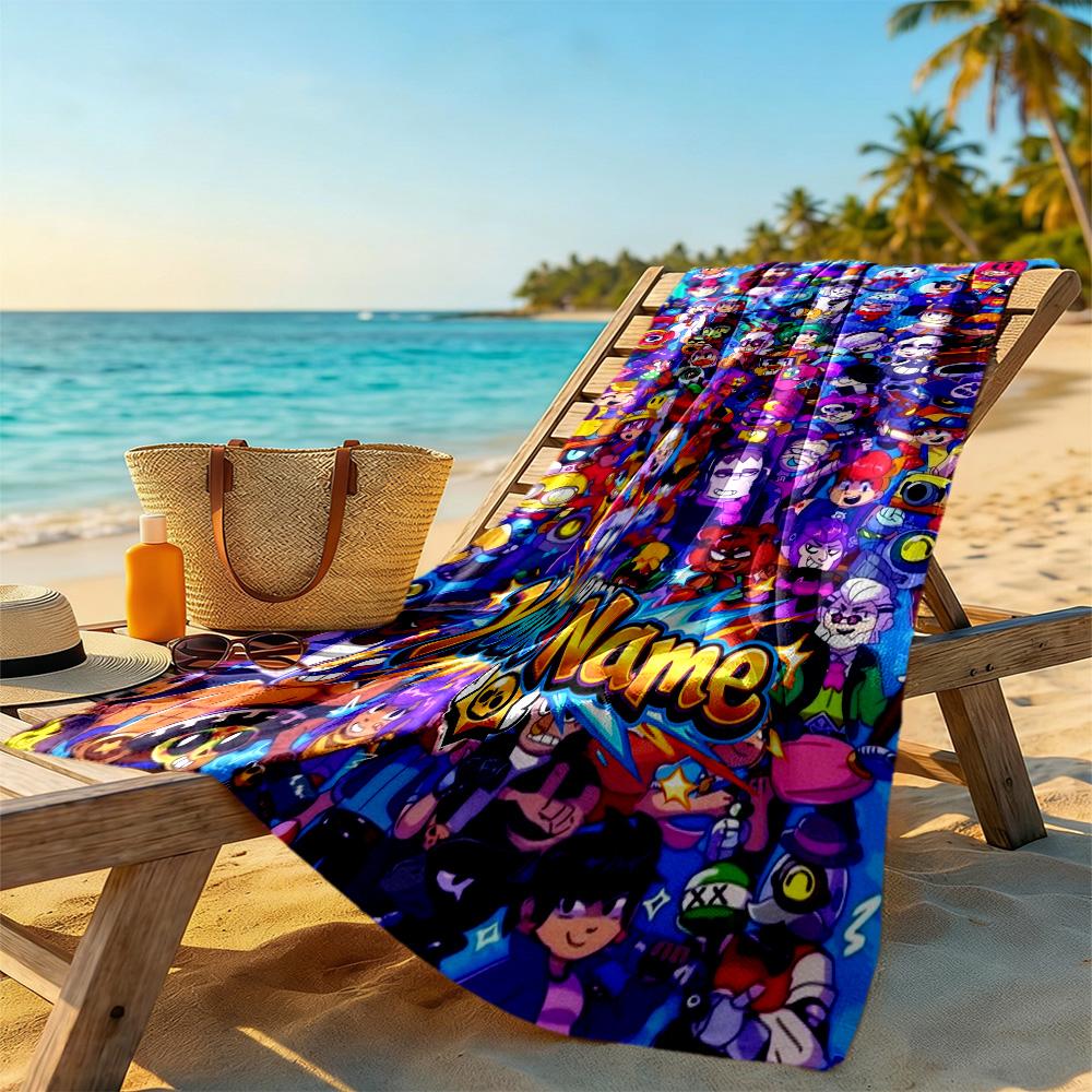 Supercell Customized Name Beach Towel Quick-Dry Soft Microfiber Portable for SwimmingBeachCamping Travel Beach AccessoriesGym