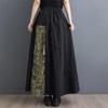 Черное хлопковое кружево больших размеров, винтажная летняя повседневная свободная длинная юбка с высокой талией для женщин, женская юбка