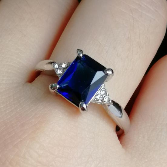 Кольцо Квадратный Горный Хрусталь Блестящий Долговечный Гипоаллергенный Украшение Износостойкий Искусственный Радуга