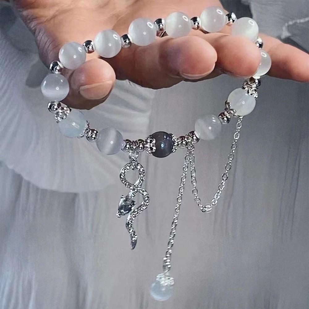 17KM Korean Silver Heart Bow Bracelets for Women Crystal Butterfly Star Moon Beads Bracelet Accessories Jewelry