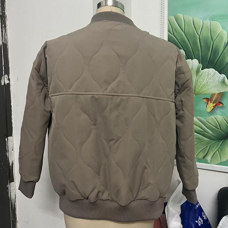 Однобортные укороченные хлопковые куртки женские с длинным рукавом модные толстые повседневные пальто с круглым вырезом элегантные теплые однотонные свободные зимние пиджаки