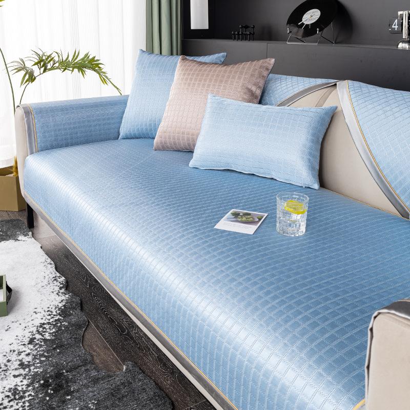 Summer Ice Silk Sofa Cushion, Summer Non-Slip Simple Mat Seat Cushion Rattan Mat  New Breathable And Washable