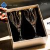 A Pair of High-end Gold-painted Red Wine Glasses, Light Luxury Household Crystal Glass Goblets, and a Gift Box.