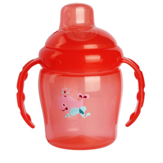 Чашка-непроливайка, 225 мл, мультяшный дизайн, двойные ручки, пищевые материалы, детская бутылочка-непроливайка для путешествий
