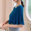 Breathable Knitted Shawl Solid Color Sunscreen Blouse Pullover Neck Guard Cloak Scarf  Spring